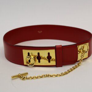 Celine Red Leather Belt